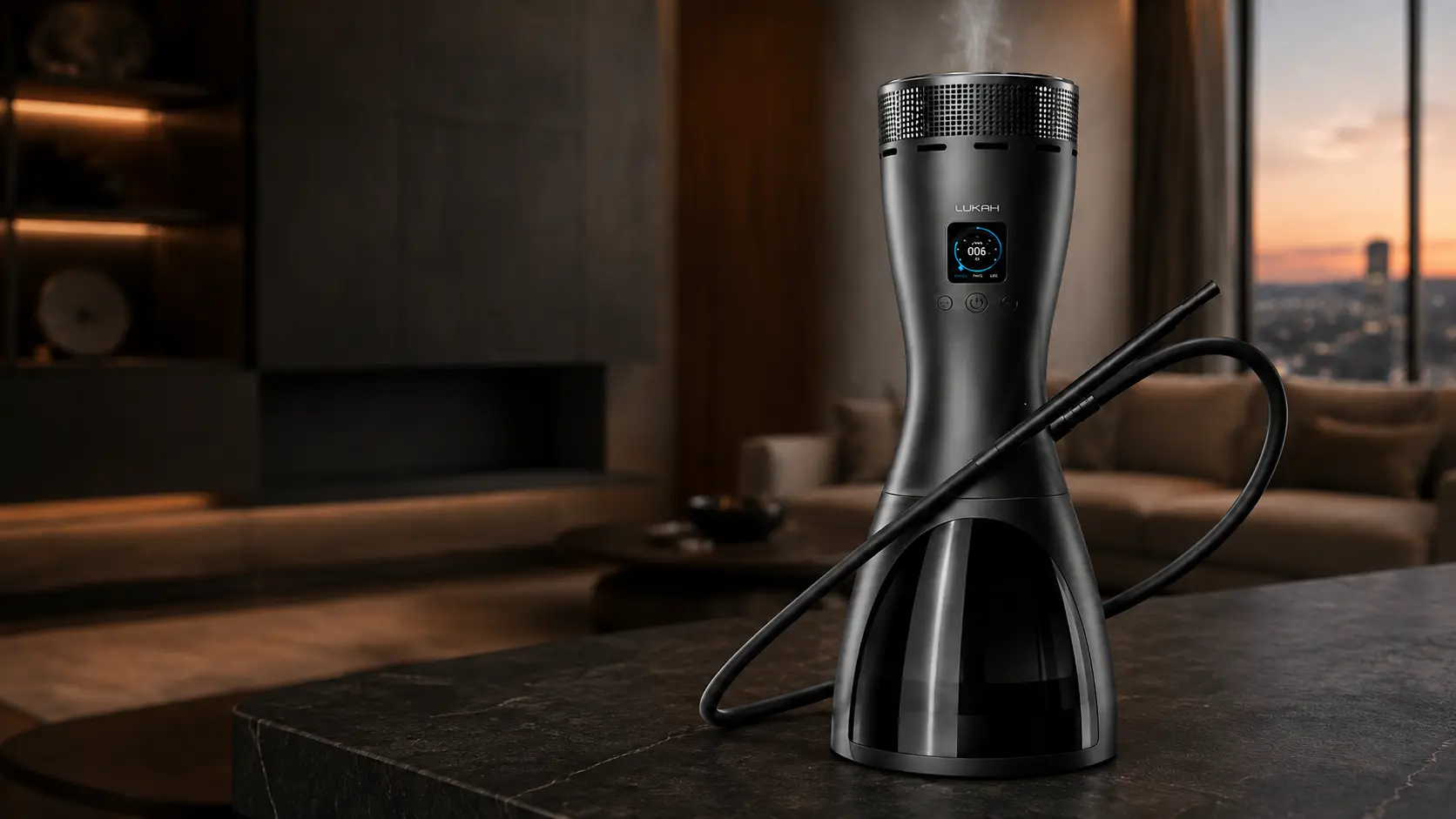 LUKAH electric hookah in a modern setting