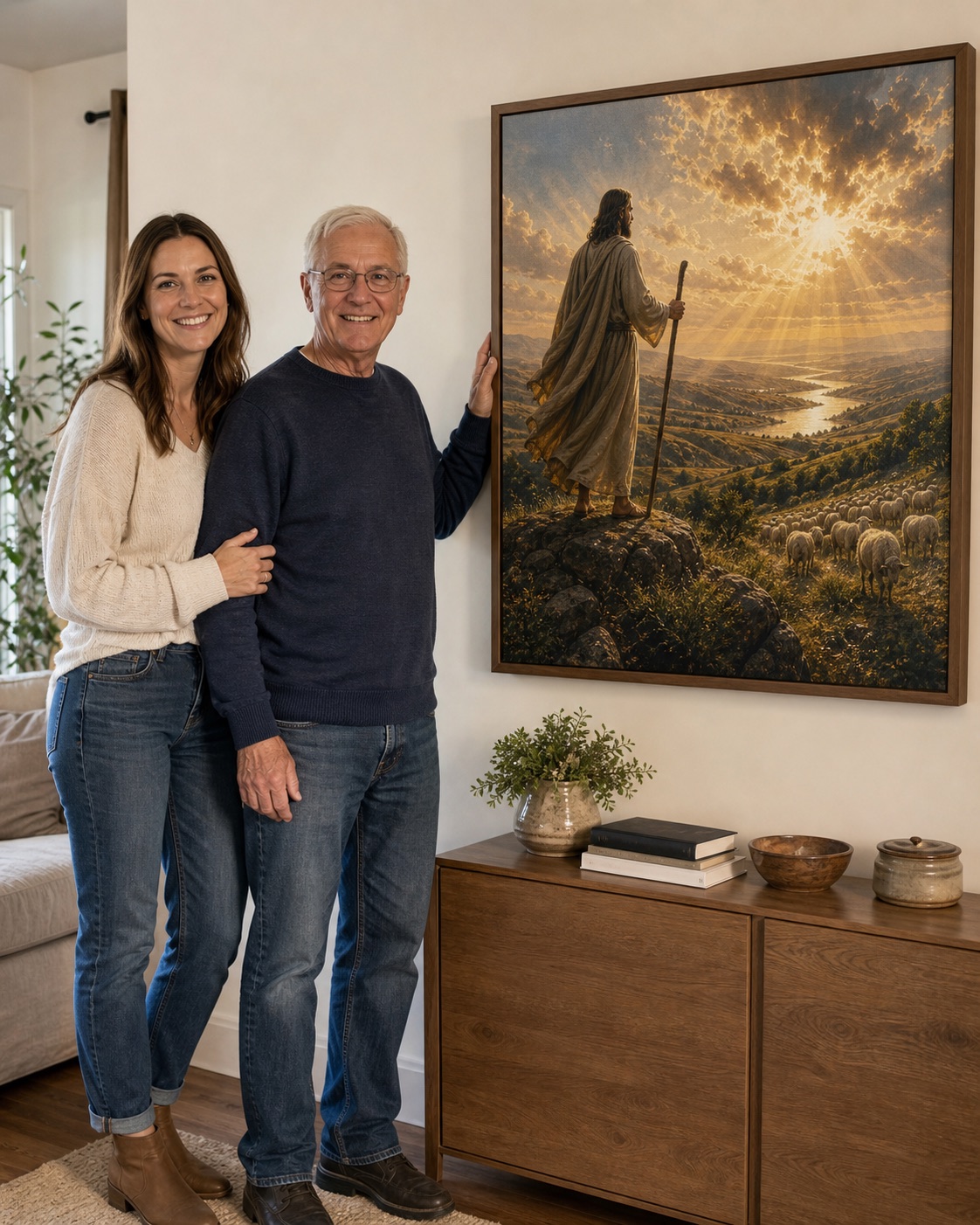 Faith wall art styled for home