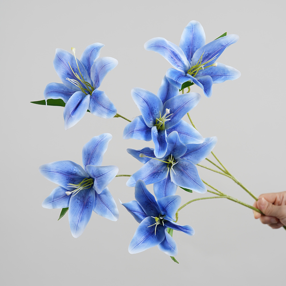 Pastel 3-Head Faux Lily Stem — image 3