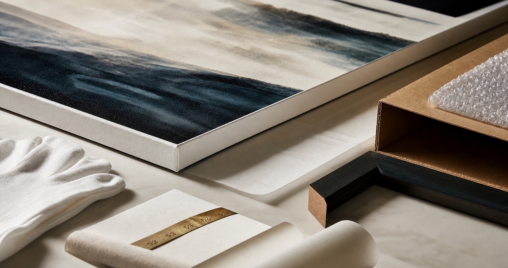 Premium canvas print and frame detail