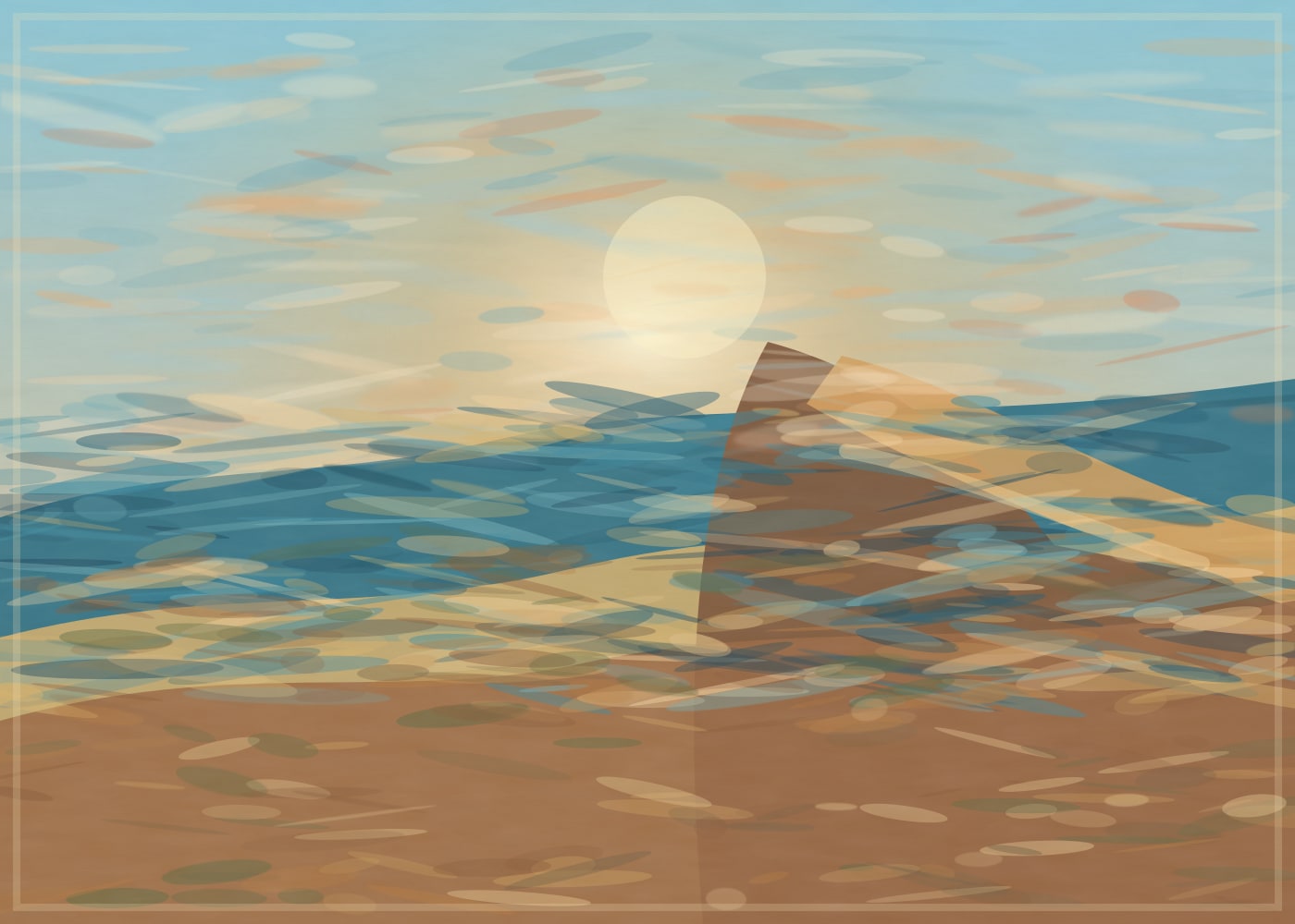 Curated coastal wall art sample with refined color