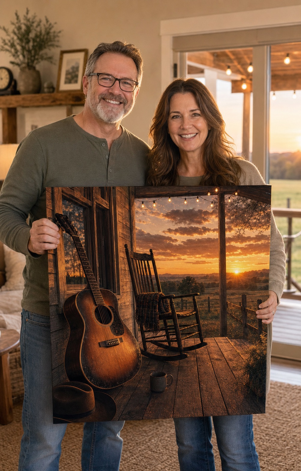 Rustic landscape wall art