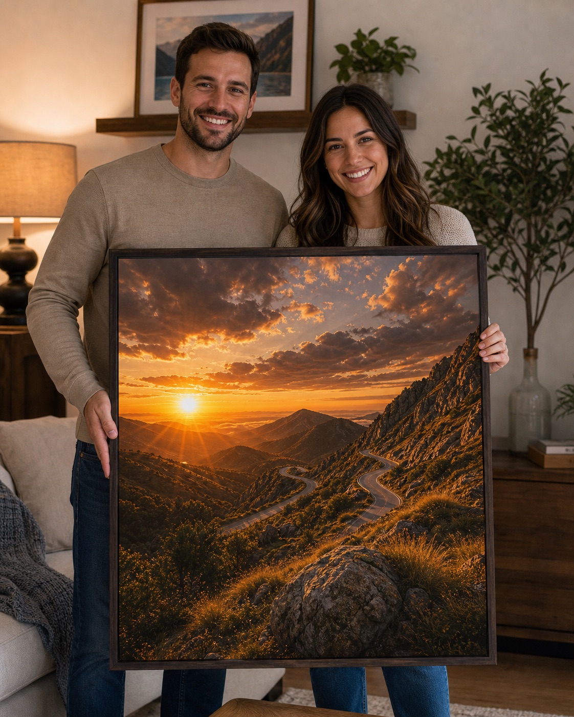 Travel wall art styled at home