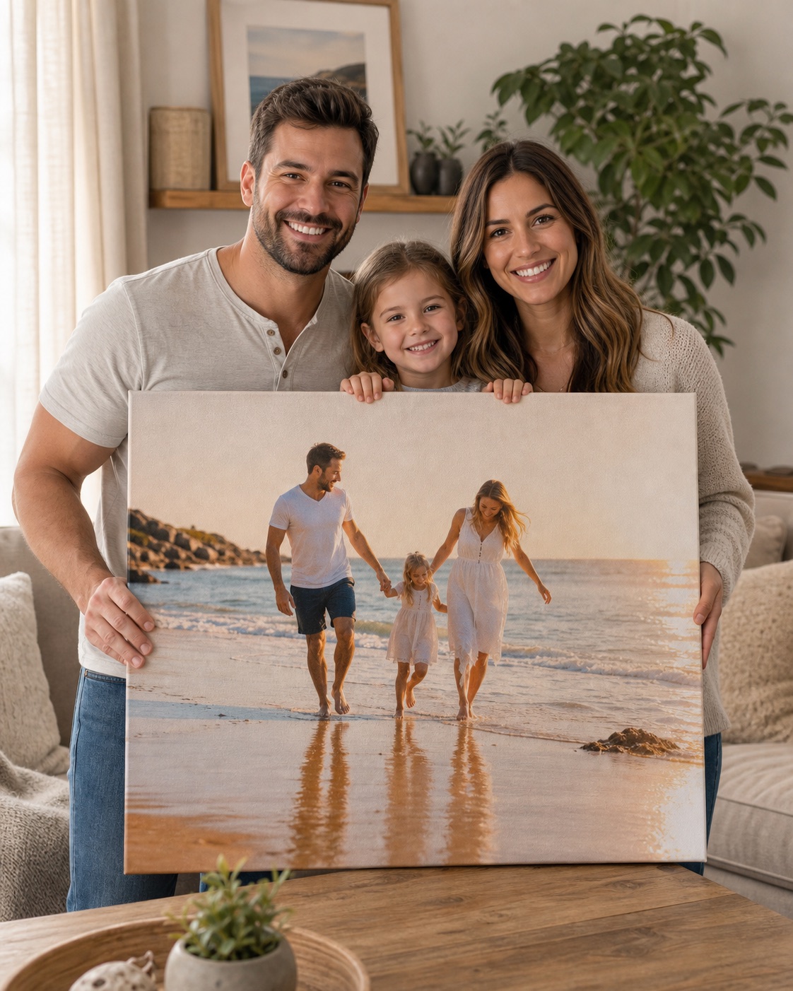 Personal photo wall art at home